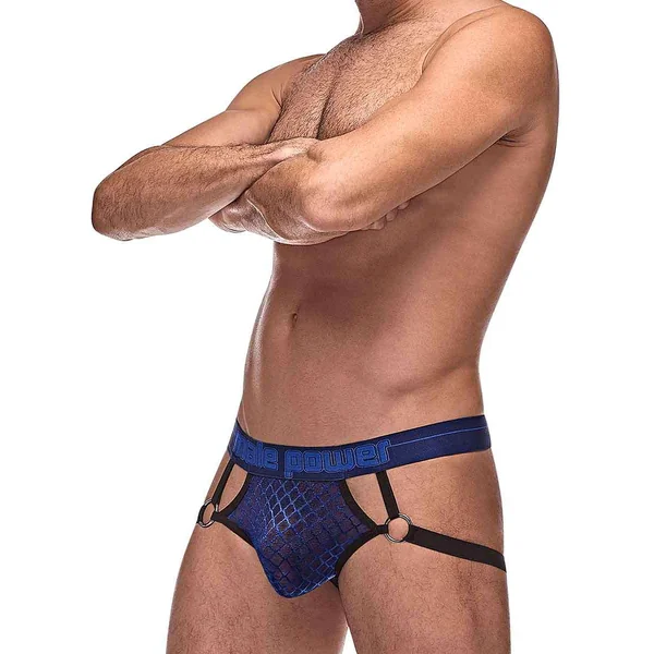 DIAMOND MESH JOCK RING NAVY S/M
