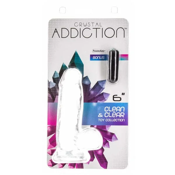 Dildo - Addiction - Crystal Addiction 6 inch dildo with testicles