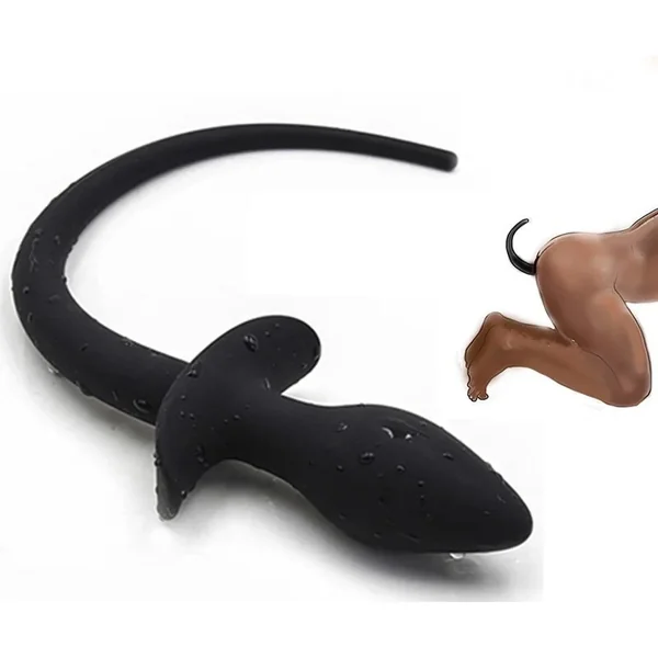 Dog Tail Butt Plug Silicone Puppy Play Anal Butt Plug