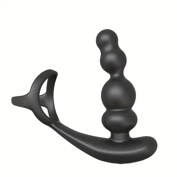 Double Motor Male Prostate Massager Vibrator 360° Rotate Ring Butt Plug