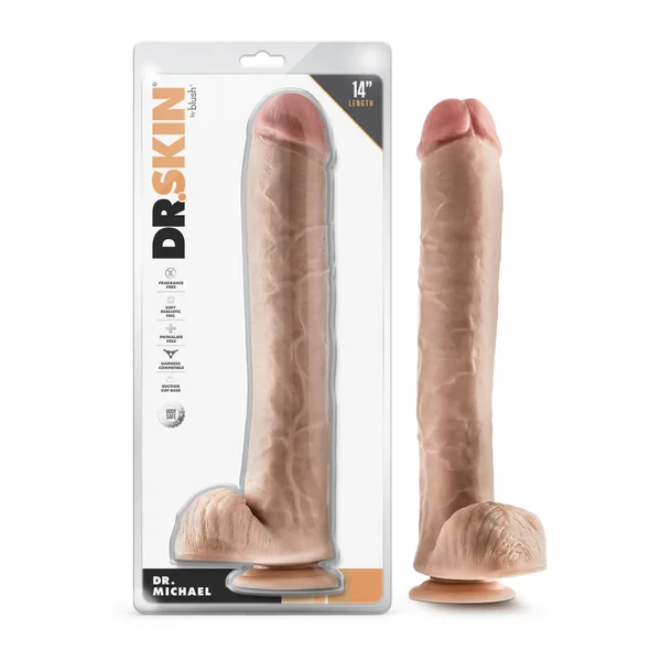 Dr. Skin - Dr. Michael - 14 Inch Dildo With Balls - Beige