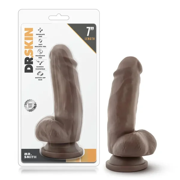 Dr. Skin – Mr. Smith – 7 in Dildo with Suction Cup – Chocolate