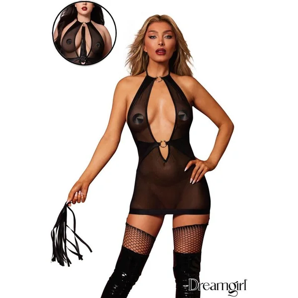 Dreamgirl Lingerie - Fetish babydoll with whip 13704