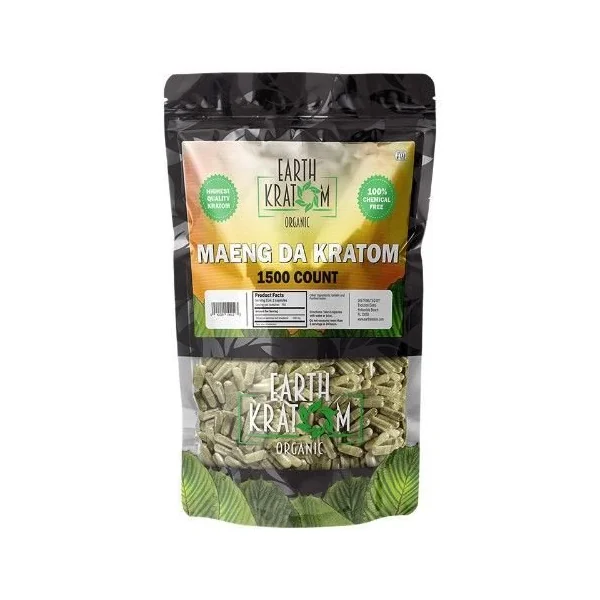 Earth Kratom 1500ct Capsules Maeng Da