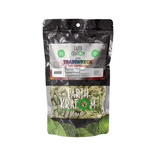 Earth Kratom 300ct Capsules Trainwreck