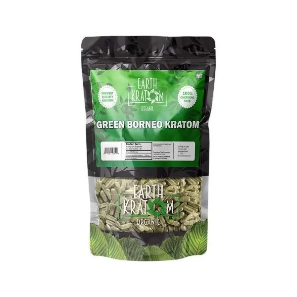 Earth Kratom 500ct Capsules Green Borneo
