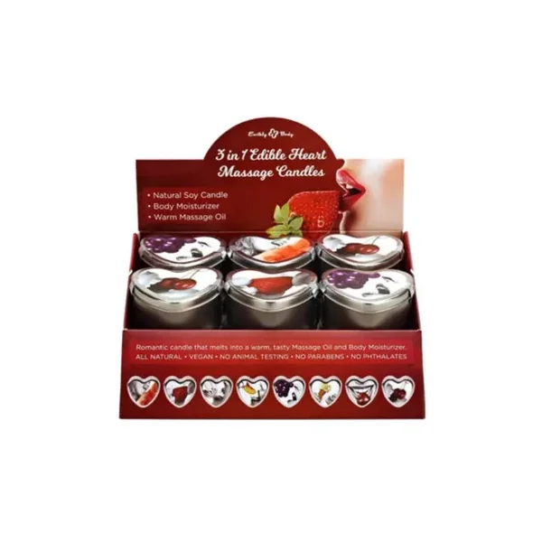 Earthly Body 3 In 1 Edible Heart Massage Candles