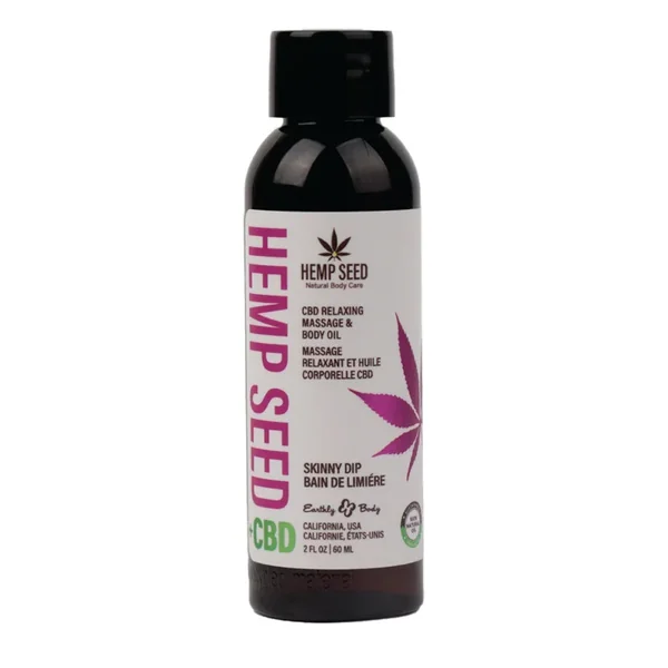 Earthly Body Hemp Seed CBD Relaxing Massage And Body Oil-2 oz.*