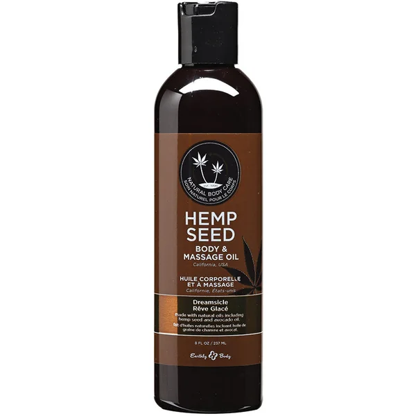 Earthly Body Hemp Seed Massage & Body Oil - Dreamsicle 8oz