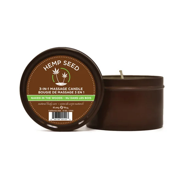 Earthly Body Suntouched Hemp Candle - 6.8 Oz Round Tin Naked In The Woods