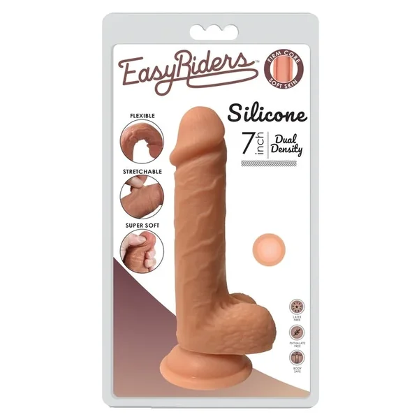 Easy Riders 7″ DUAL DENSITY Silicone Dildo with Balls