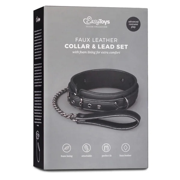 Easy Toys Fetish Collar W-leash - Black