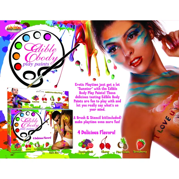 EDIBLE BODY PAINTS 4 PACK BOX