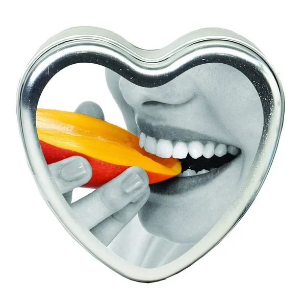 Edible Heart Candle - Mango - 4 Oz.