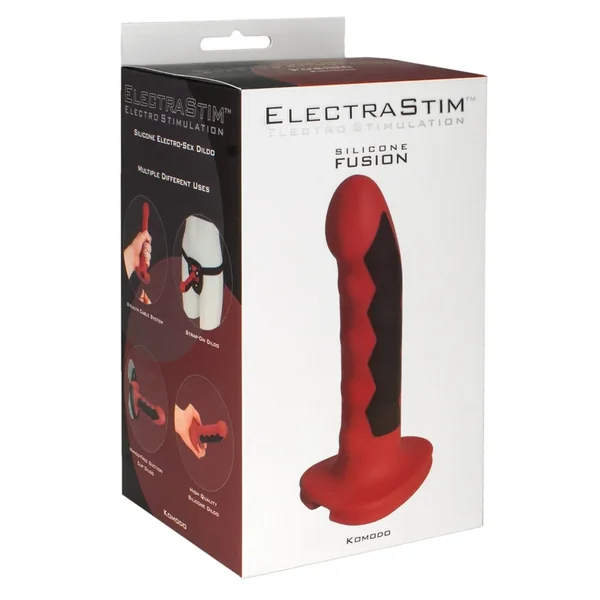 ElectraStim Silicone Fusion Komodo Dildo – Red/Black