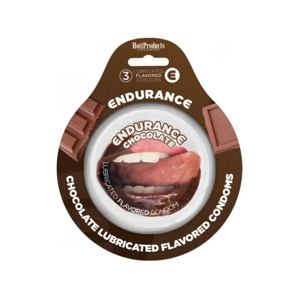 ENDURANCE FLAVORED CONDOMS 3PK-CHOCOLATE