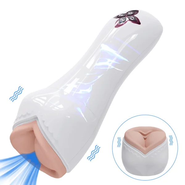Eveflow - Split Design Breast Vulva Entry 5 Suctions & 7 Vibrations Automatic Masturbation Cup