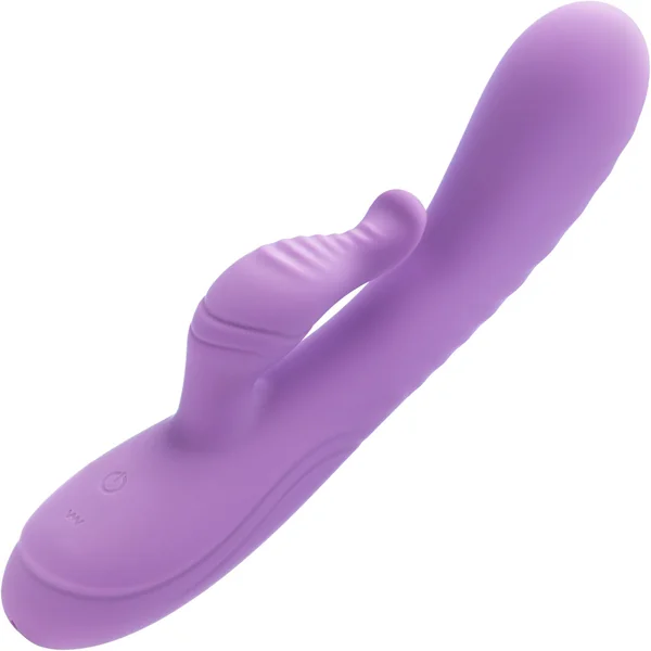 Evelyn Rechargeable Waterproof Silicone Dual Stimulation Vibrator By Blush - Purple