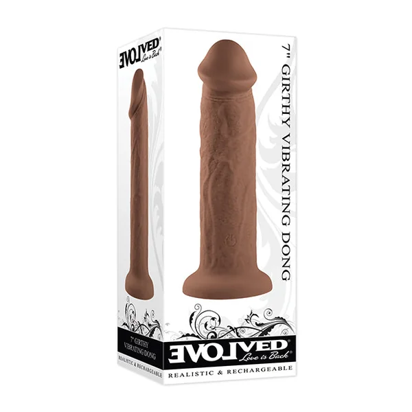 Evolved 7" Girthy Vibrating Dong - Dark