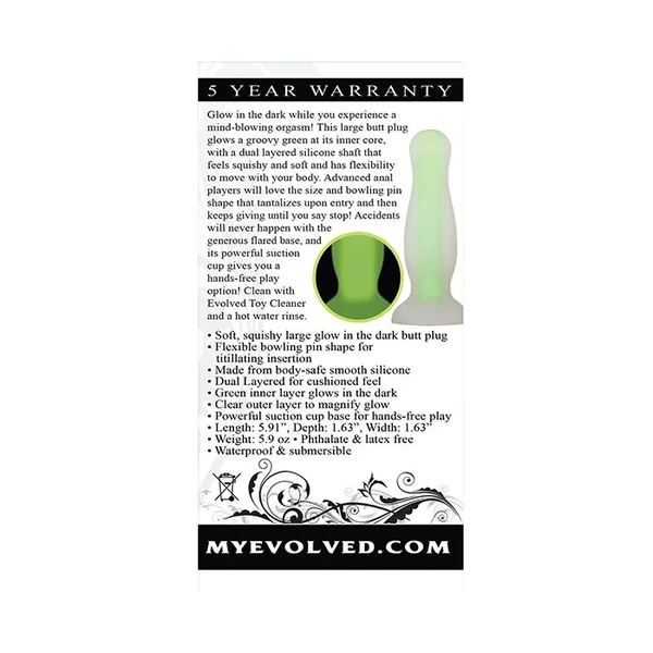 Evolved Luminous Anal Plug Large – Green