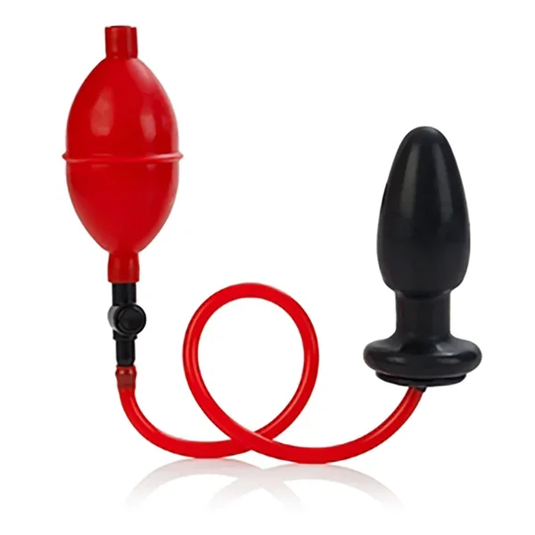 Expandable Inflatable Butt Plug Black And Red