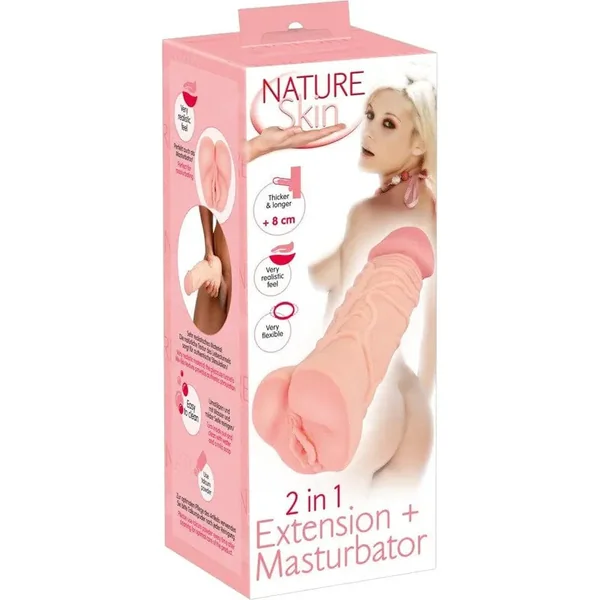 Extension & Masturbator - Nature Skin - 2 in 1 Extension + Masturbator Vagina