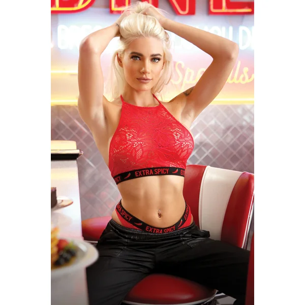 Extra Spicy Halter Bralette and Cheeky Panty - L/xl