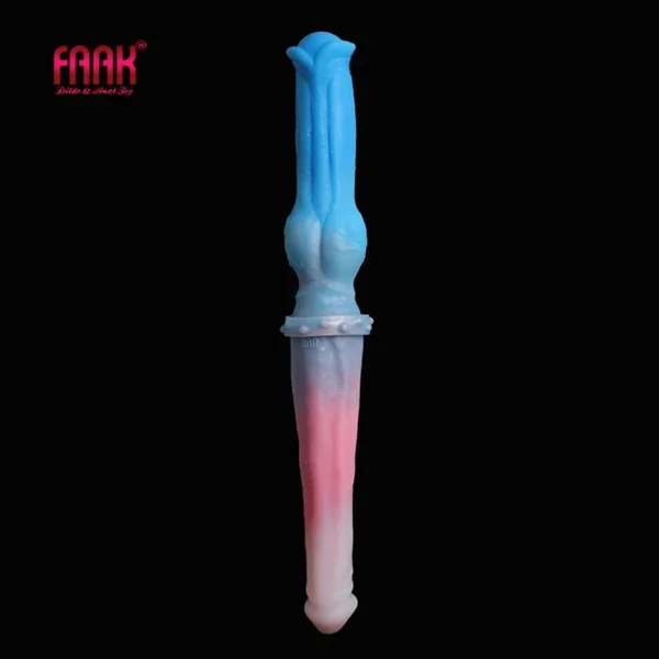 FAAK 15.7" Long Double Dildo - Colorful Knot Design for Intense Play