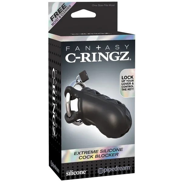 Fantasy C-Ringz Extreme Silicone Cock Blocker – Black