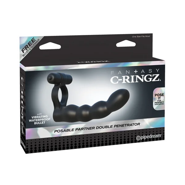 Fantasy C-ringz Posable Partner Double Penetrator - Black