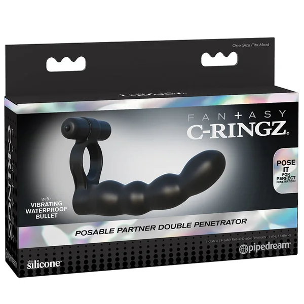 Fantasy C-Ringz Posable Partner Double Penetrator - Black