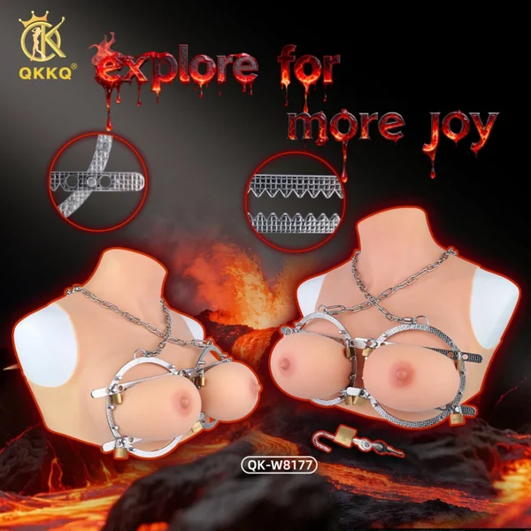 Fantasy Serrated Nipple Clamps Bondage Kinky Sex - Stainless Steel Metal Strap-on BDSM Toy