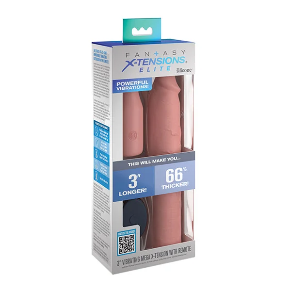 Fantasy X-tensions Elite 9" Sleeve Vibrating 3" Plug W/remote