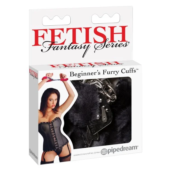 FETISH FANTASY BEGINNERS FURRY CUFFS BLACK