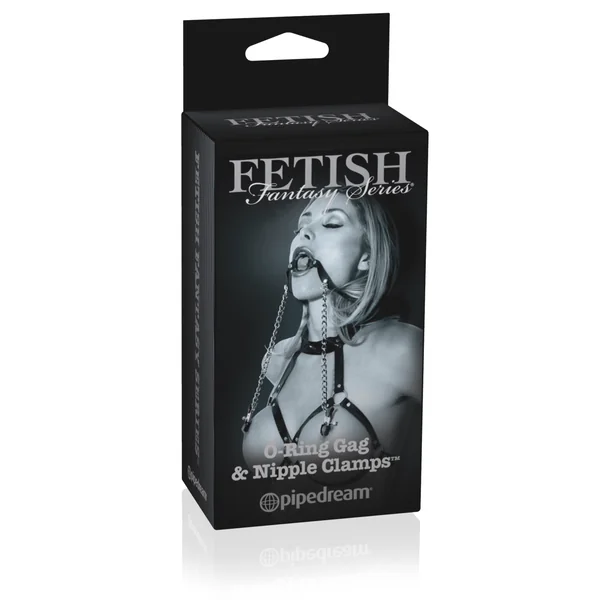 FETISH FANTASY LIMITED EDITION O RING BALL GAG & NIPPL