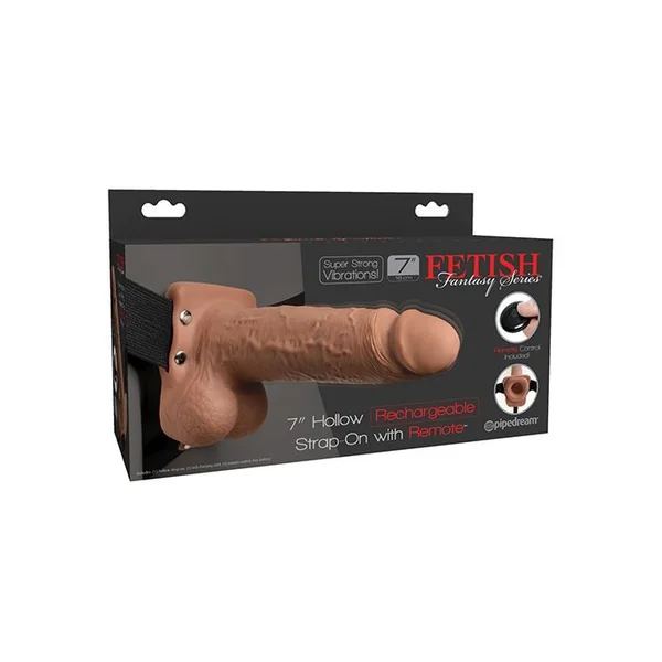 Fetish Fantasy Series 7 Inch Hollow Rechargeable Strap On With Balls and Remote