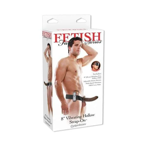 Fetish Fantasy Series 8-Inch Vibrating Hollow Strap-on - Brown