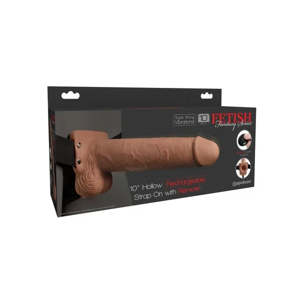 Fetish Fantasy Series Rechargeable Hollow Strap-on Dildo and Harness with Wireless Remote Control 10in