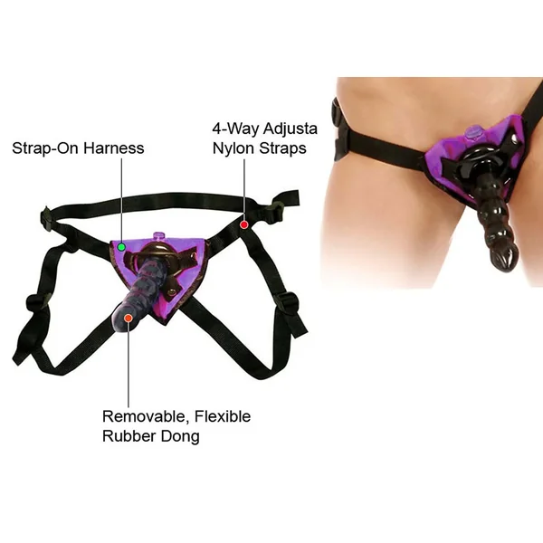 Fetish Fantasy Vibrating Strap On Harness Kit 6.5 Inch Black