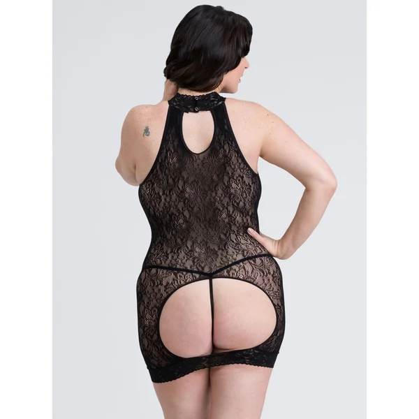 FIFTY SHADES CAPTIVATE PLUS SIZE BLACK LACE SPANKING MINI DRESS O/S QUEEN (Out Beg Oct)