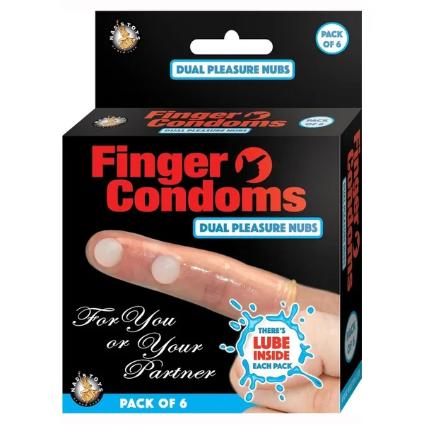 Finger Condoms Dual Pleasure Nubs (6 Per Pack)