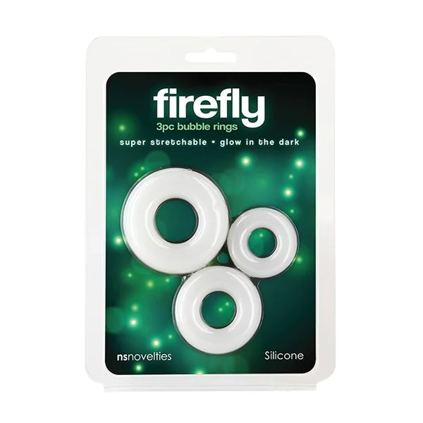 Firefly Glow in the Dark Bubble Cock Ring Trio