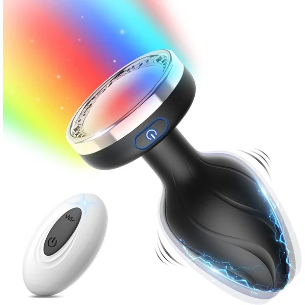 Flashing LED Light Up Silicone Vibrating Anal Plug