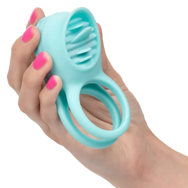 Flickering French Kiss Vibrating Clitoral Cock & Ball Ring