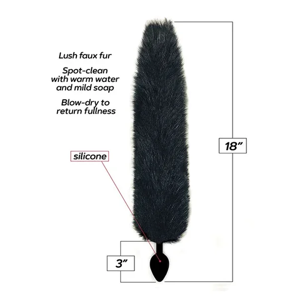 Foxy Fox Tail Silicone Butt Plug – Black