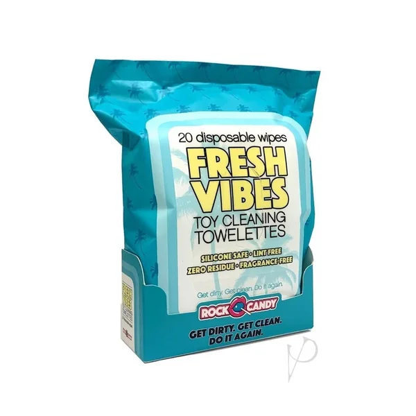 Fresh Vibe Wipes Travel Pack 20ct Sex Toy Cleaner