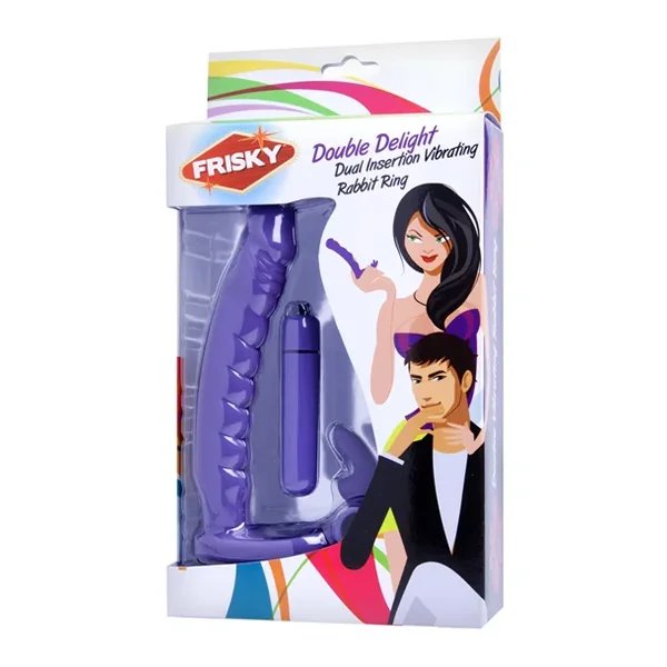 Frisky Dual Delight Vibrating Rabbit Cock Ring