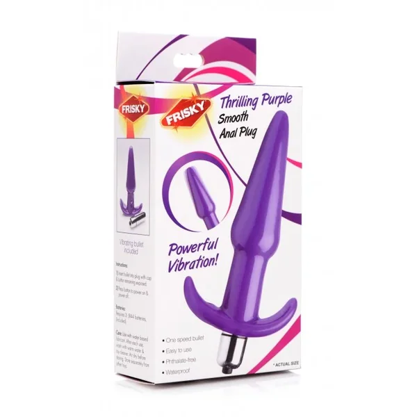 Frisky Smooth Vibrating Butt Plug – Purple 12.2 cm
