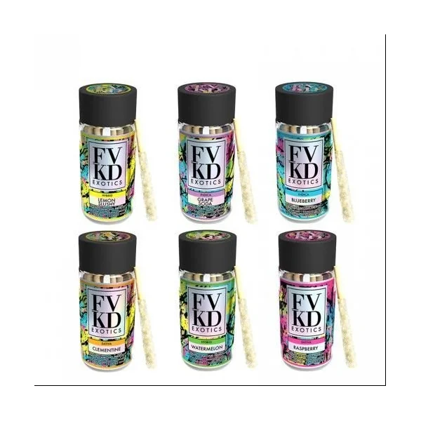 FVKD Exotics THC-A Liquid Diamonds Pre-Rolls 5ct Blueberry