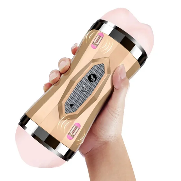 Gelugee Male Masturbator Vibrator – Dual-Ended Deep Throat & Realistic Vagina Silicone Sex Toy